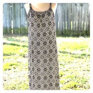 Black and white spaghetti strap maxi dress